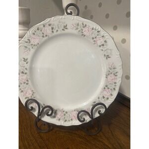 Sheffield Fine China Japan Classic 501 Pink White Rose Dinner Plate 10.25"